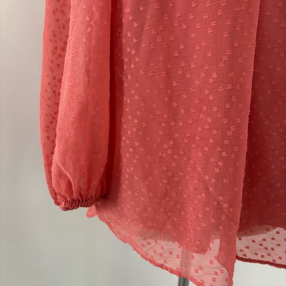 LC Lauren Conrad Pink Asymmetrical 3/4 Sleeve Blouse - Picture 4 of 9